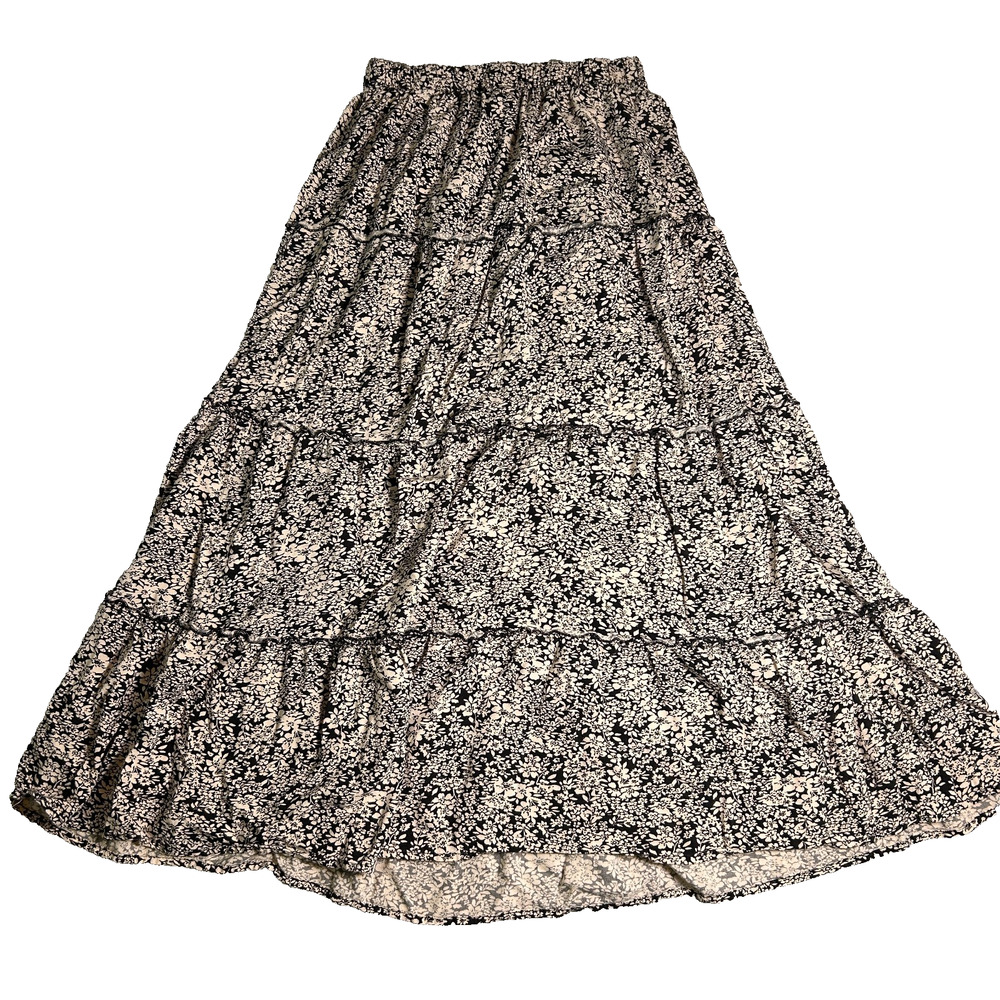 Japna Boho Midi Floral Skirt Womens Medium Feminine Soft Girl Teacher Artsy